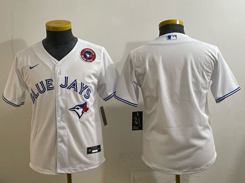 Youth 2025 Toronto Blue Jays Blank White Game Nike MLB Jersey style 011